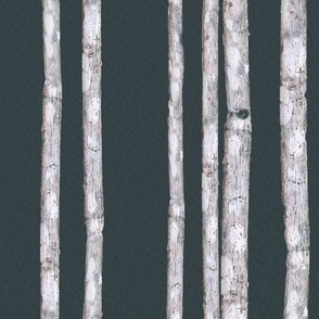 Tree Bark Wood Stripe- Dark Blue-Gray
