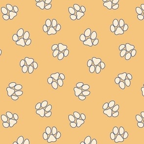 Puppies in the garden-paw prints-yellow