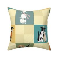 Retro Dogs and Checks Cheater Quilt