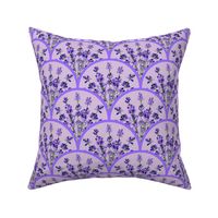 Watercolour lavender on blue background. Seamless floral pattern-290.