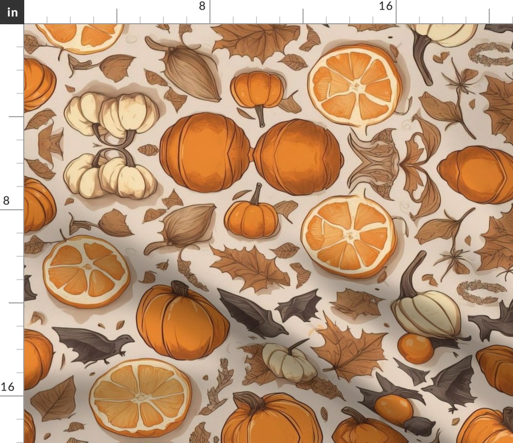 Fall Pumpkin Fabric Pattern