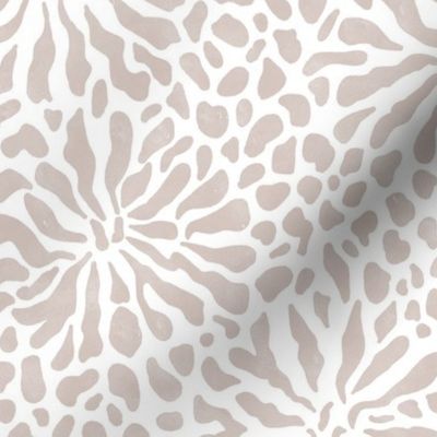 abstract boho garden small - modern neutrals II on white - abstract neutral botanical wallpaper