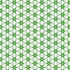 Christmas Flower 3 - bright, modern geometric - bright green & white