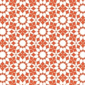 Christmas Starburst 3 - red/orange and white modern geometric