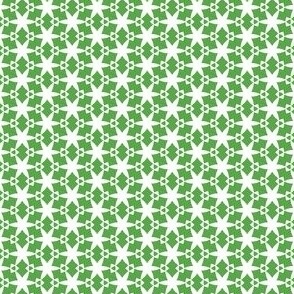 Christmas Starshine 3 - bright green and white modern geometric pattern