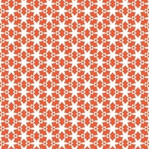 Christmas Starshine 2 - red orange, and white modern geometric pattern