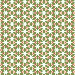 Christmas Starshine 1 - red, green and white modern geometric pattern