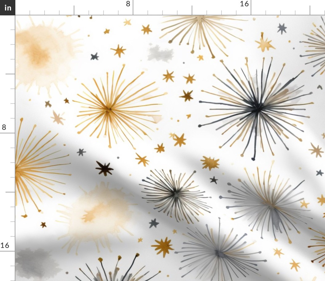 Fireworks on White (Large Scale)