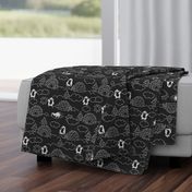 Charcoal Grey Penguin Igloo Winter Morning Shining Sun Pattern