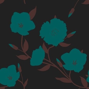 Night Swim Poppies (see also Pussy Willow Buds on Teal)