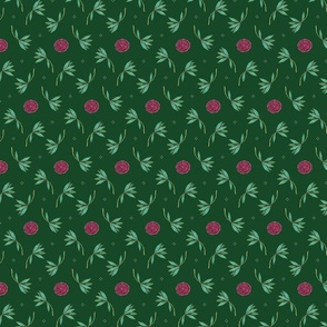 Rose and Leaves-green-medium
