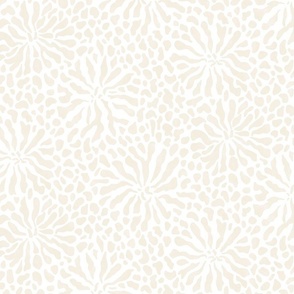 abstract boho garden small - modern neutrals V on white - abstract neutral botanical wallpaper