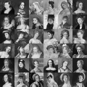 Painted Ladies - [L] B/W Mosaic - Portraits of Women - Fine Art History - black and white