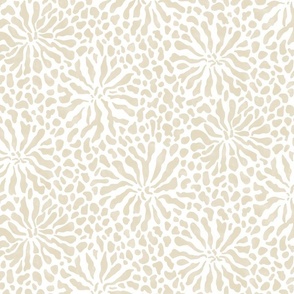 abstract boho garden small - modern neutrals VI on white - abstract neutral botanical wallpaper