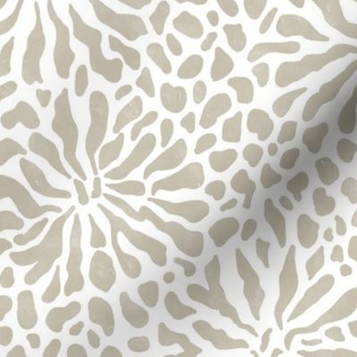 abstract boho garden small - modern neutrals VII on white - abstract neutral botanical wallpaper