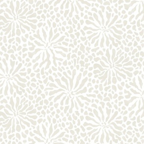abstract boho garden small - modern neutrals VIII on white - abstract neutral botanical wallpaper
