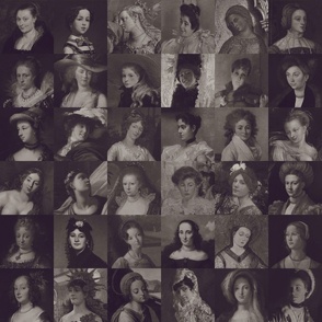 Painted Ladies - [L] Purple and Gold Mosaic - Portraits of Women - Fine Art History - Elegant Novelty