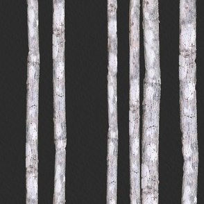 Tree Bark Wood Stripe Wallpaper- Charcoal