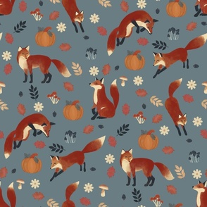 Frolicking Autumn Foxes