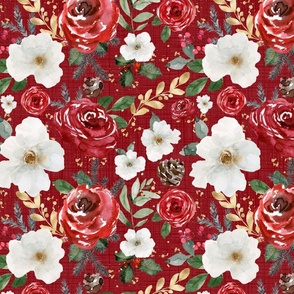 Christmas Floral//Red - Large