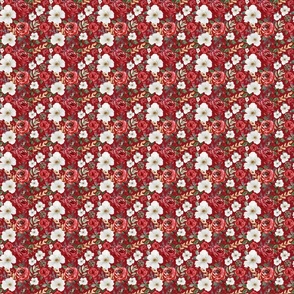 Christmas Floral//Red - Small