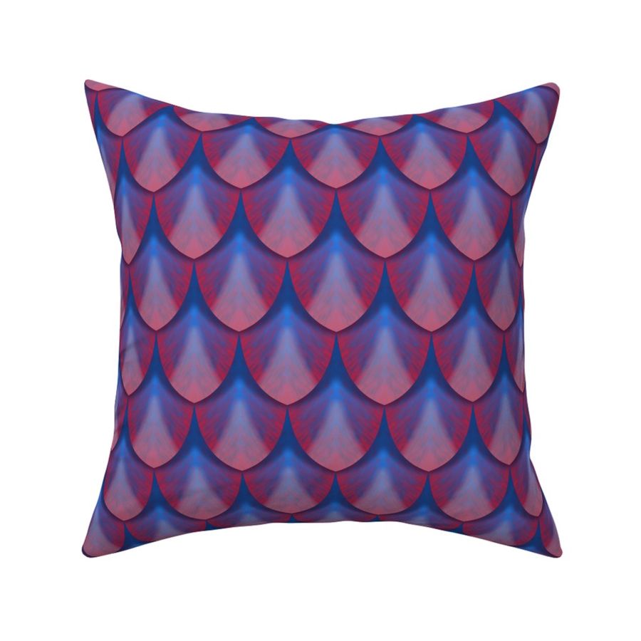 Night Scene Bright Blue and Red Layered Dragon Scales