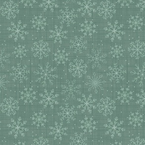 Watercolor Snowflakes//Green - Large