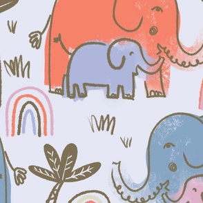 Safari elephants intangible palette 24in