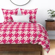 Fuschia and soft blush pink classic houndstooth