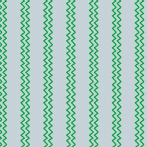 MODERN VERTICAL ZIG ZAG STRIPE  FOR EASTER IN GREEN AND BLUE