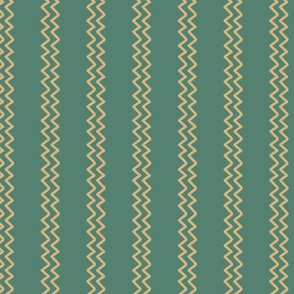 MODERN VERTICAL ZIG ZAG STRIPE  FOR EASTER IN GREEN AND YELLOW