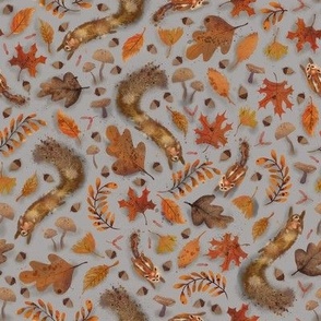 Fall frolicking gray background 8in