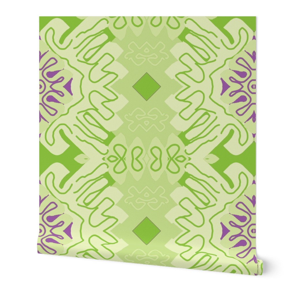 Damask Effect in Greens - Matisse-like Medallions