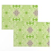 Damask Effect in Greens - Matisse-like Medallions