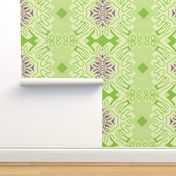 Damask Effect in Greens - Matisse-like Medallions