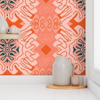 Damask Effect in Oranges - Matisse-like Medallions