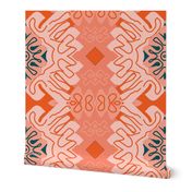 Damask Effect in Oranges - Matisse-like Medallions