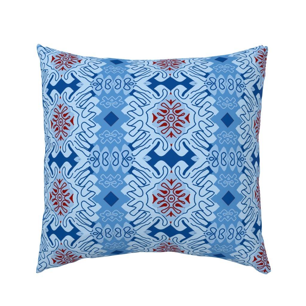 Damask Effect in Blues - Matisse-like Medallions