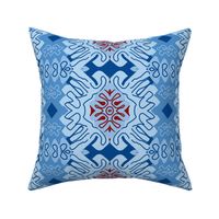 Damask Effect in Blues - Matisse-like Medallions