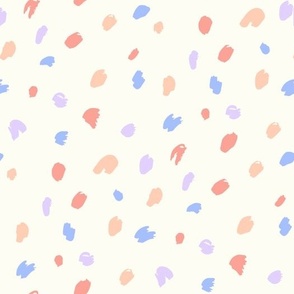 Painted easter spots retro red_ orange_ purple_ blue on cream by Jac Slade
