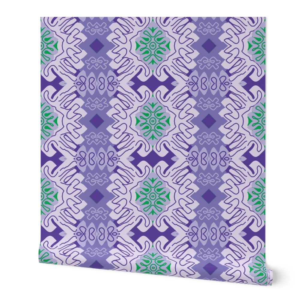 Damask Effect in Lavender - Matisse-like Medallions