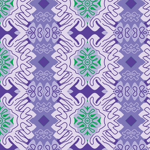 Damask Effect in Lavender - Matisse-like Medallions