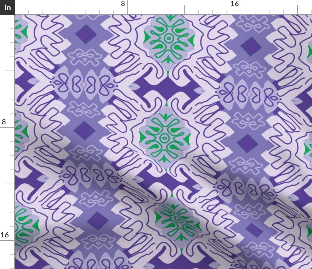 Damask Effect in Lavender - Matisse-like Medallions