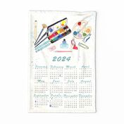  2024 Calendar Artist Tools Wall Hanging
