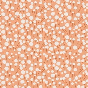 Cotton Floral Puffs in Peach and Cream
