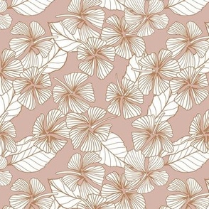 Gilded Island Hibiscus - cameo rose neutral - small
