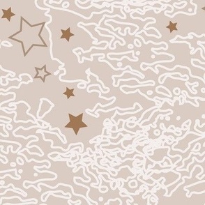 Textured  dreamy night sky star gaze frost beige 24x24 repeat wallpaper