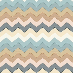  Southwestern Quillwork Chevron- Western Tribal- Native American Embroidery- Rockies Adventure- Teal Pink Terracotta Golden Oak Eggshell Midnight - Regular Scale