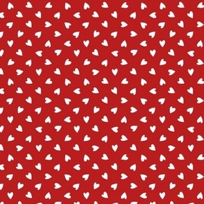 White valentine hearts on red 3x3 