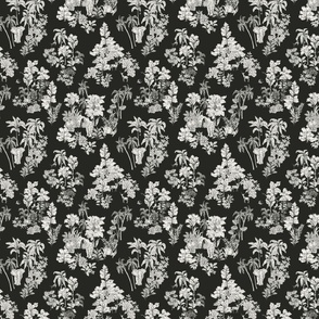 Tropical Jungle Safari toile - white and black    // Small scale